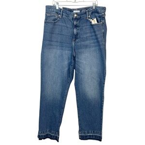 NWT Good American Good Boy Straight Jeans sz 18 Medium Blue Super High Rise